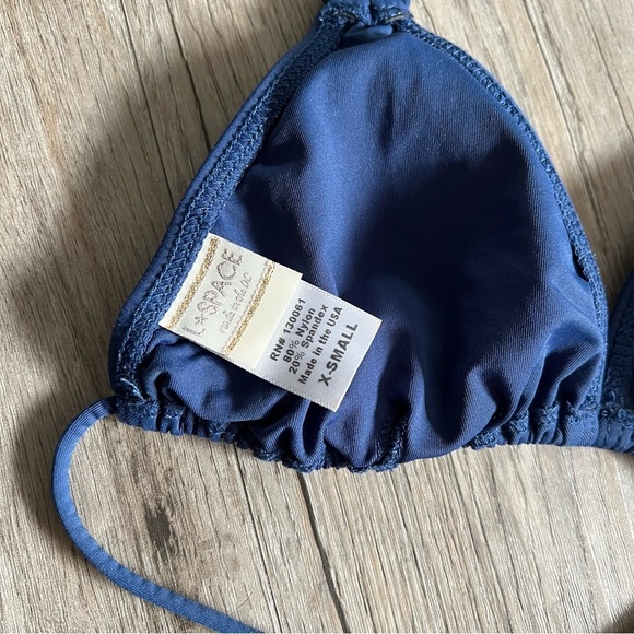 L*Space Deep Blue Halter Bikini Top - Picture 4 of 6